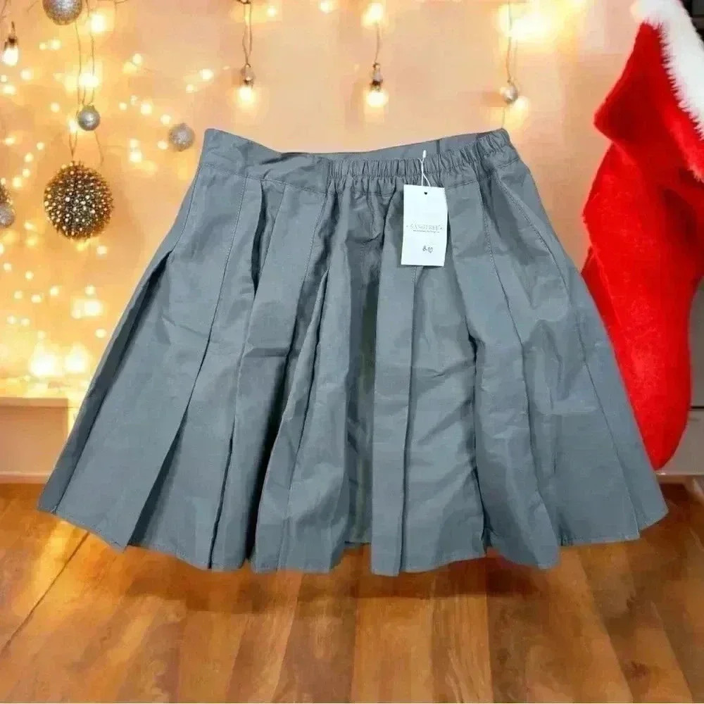 SANGTREE Women Girls Skirts with Short Elastic Waist Uniform Tennis Casual Skirt